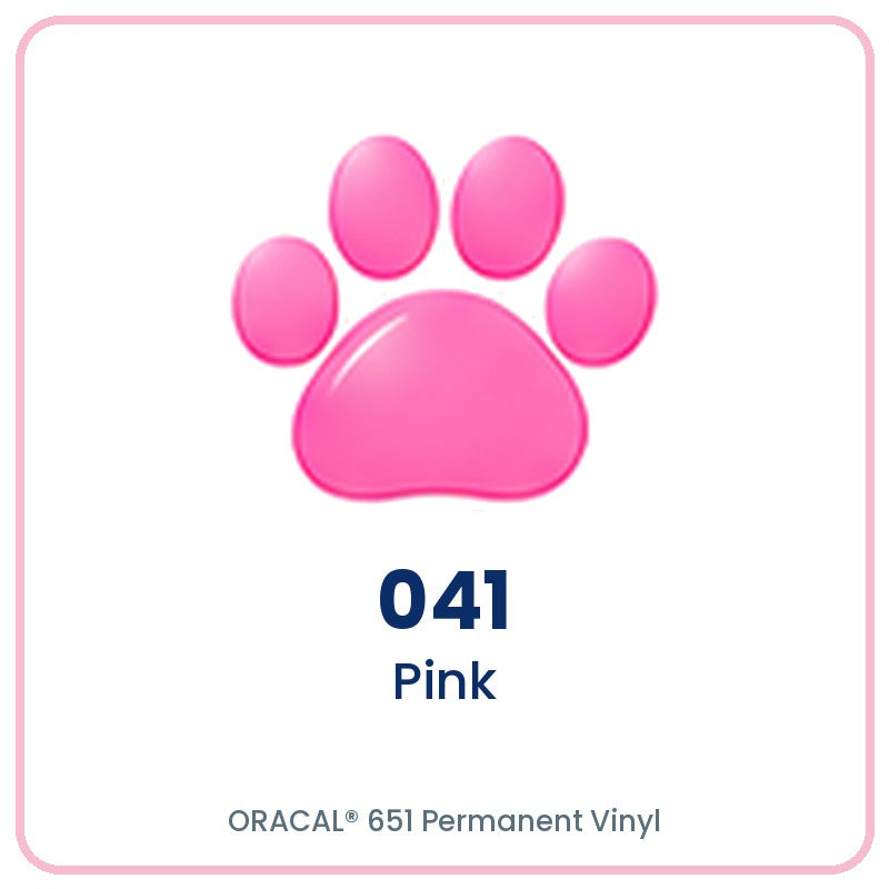 ORACAL 651 permanent vinyl color 041 Pink paw print swatch