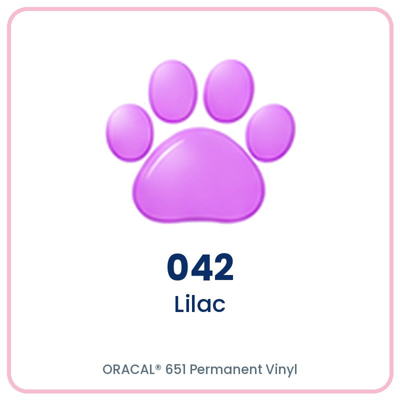 ORACAL 651 permanent vinyl color 042 Lilac paw print swatch