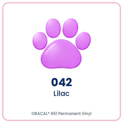 ORACAL 651 permanent vinyl color 042 Lilac paw print swatch