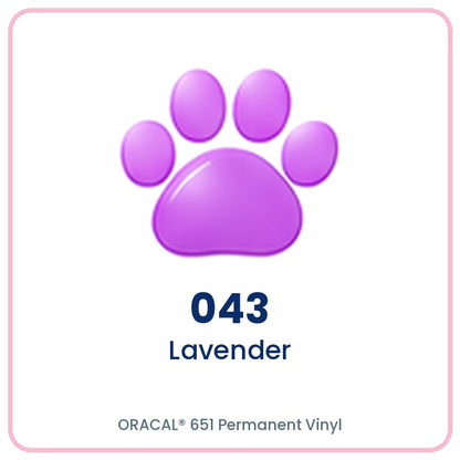 ORACAL 651 permanent vinyl color 043 Lavender paw print swatch