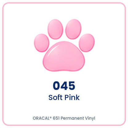 ORACAL 651 permanent vinyl color 045 Soft Pink paw print swatch