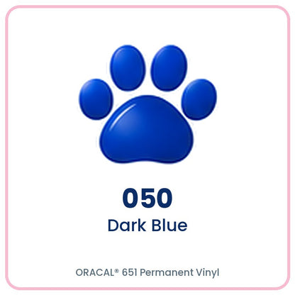 ORACAL 651 permanent vinyl color 050 Dark Blue paw print swatch