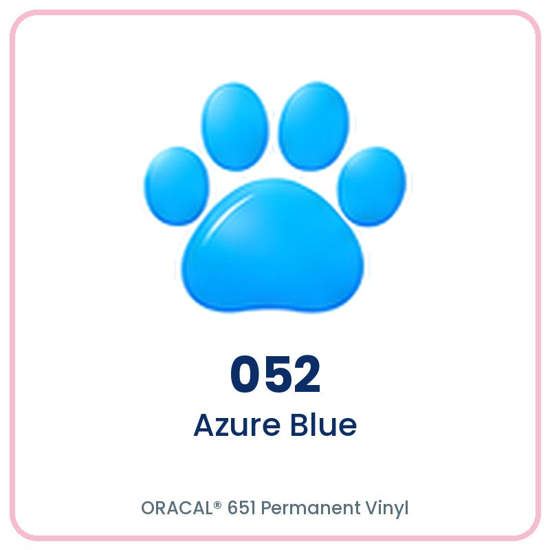 ORACAL 651 permanent vinyl color 052 Azure Blue paw print swatch