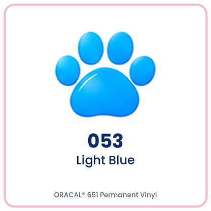 ORACAL 651 permanent vinyl color 053 Light Blue paw print swatch