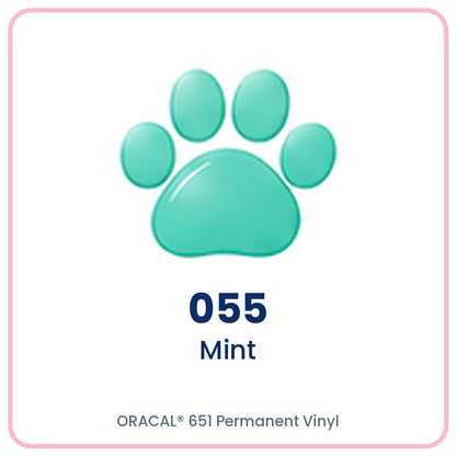 ORACAL 651 permanent vinyl color 055 Mint paw print swatch