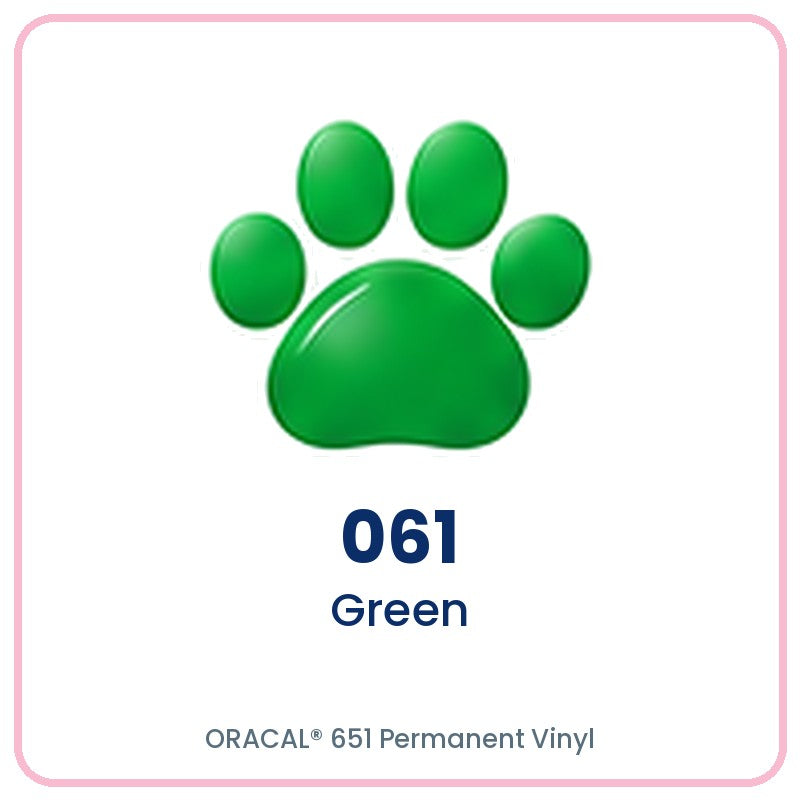 ORACAL 651 permanent vinyl color 061 Green paw print swatch