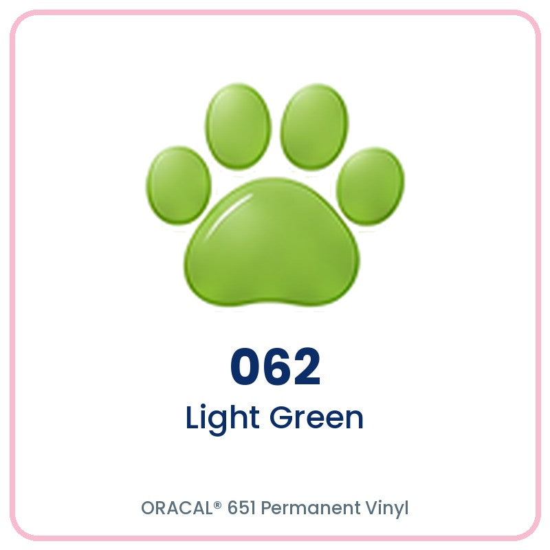ORACAL 651 permanent vinyl color 062 Light Green paw print swatch