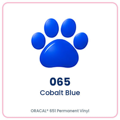 ORACAL 651 permanent vinyl color 065 Cobalt Blue paw print swatch