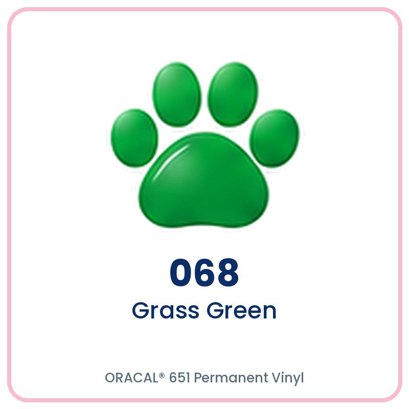 ORACAL 651 permanent vinyl color 068 Grass Green paw print swatch