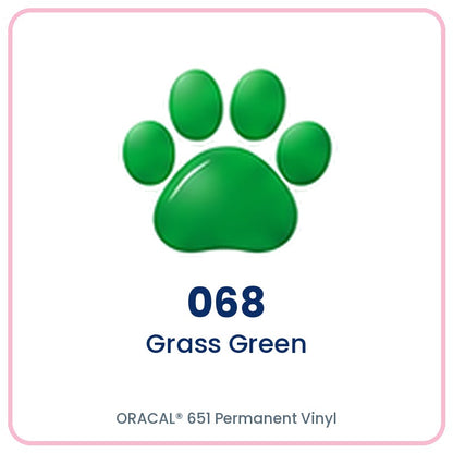 ORACAL 651 permanent vinyl color 068 Grass Green paw print swatch