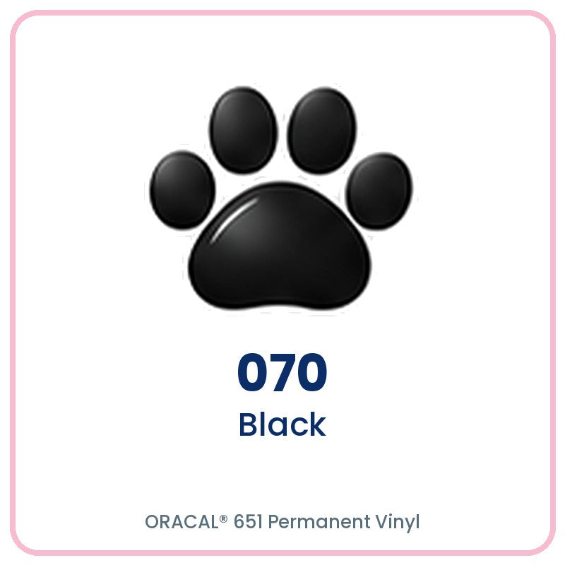 ORACAL 651 permanent vinyl color 070 Black paw print swatch