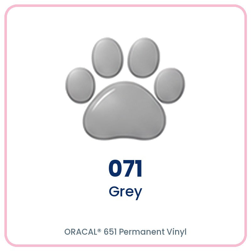 ORACAL 651 permanent vinyl color 071 Grey paw print swatch