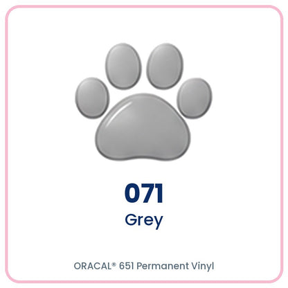 ORACAL 651 permanent vinyl color 071 Grey paw print swatch