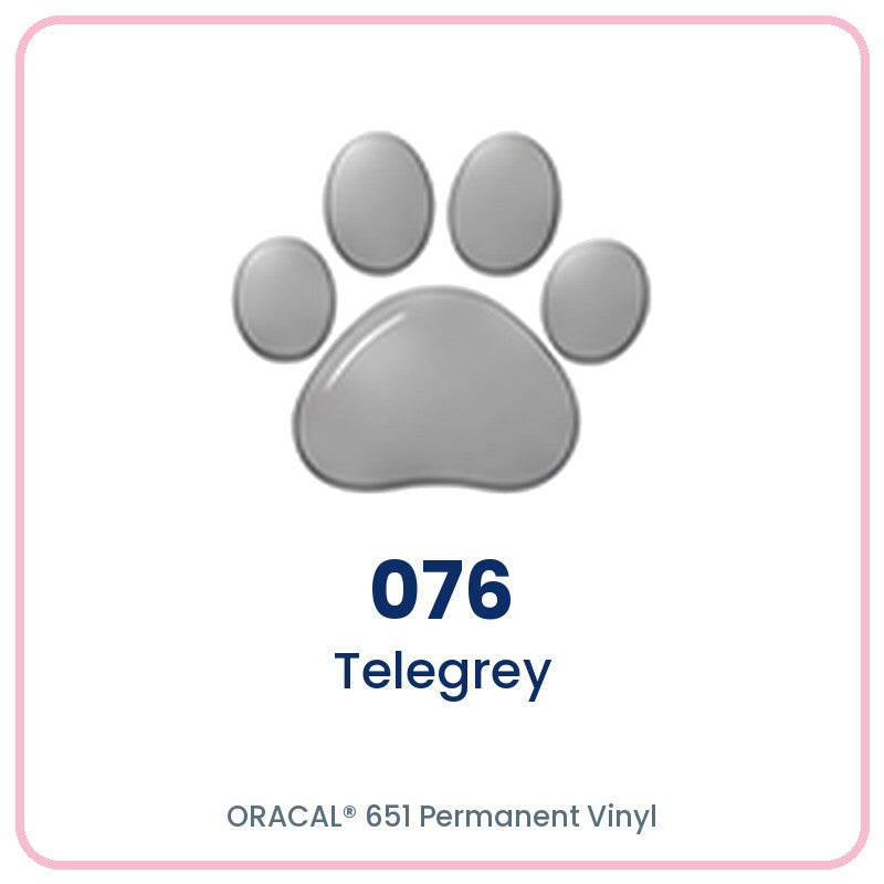 ORACAL 651 permanent vinyl color 076 Telegrey paw print swatch