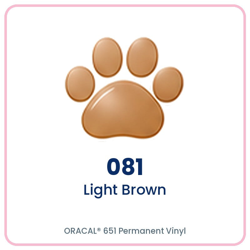 ORACAL 651 permanent vinyl color 081 Light Brown paw print swatch