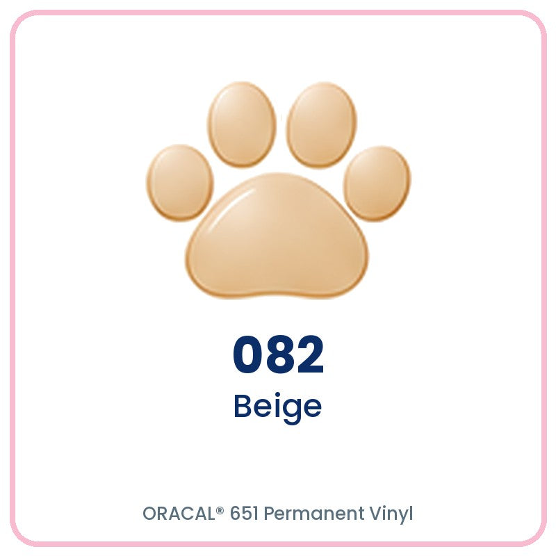 ORACAL 651 permanent vinyl color 082 Beige paw print swatch