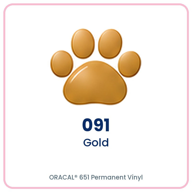ORACAL 651 permanent vinyl color 091 Gold paw print swatch