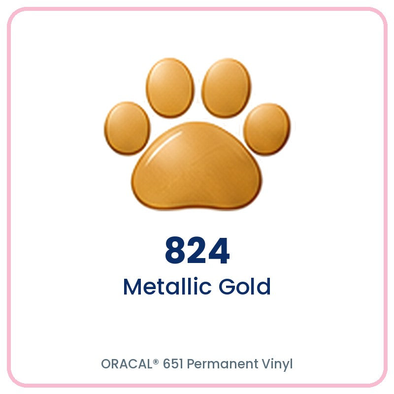 ORACAL 651 permanent vinyl color 824 Metallic Gold paw print swatch