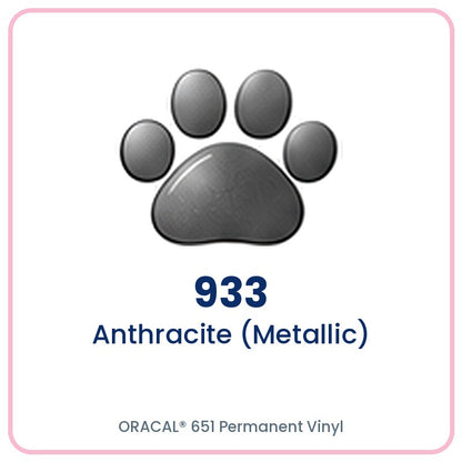 ORACAL 651 permanent vinyl color 933 Anthracite (Metallic) paw print swatch