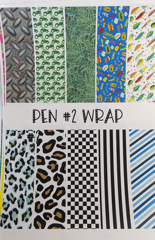 Pen Wraps #2 printed waterslide decal sheet