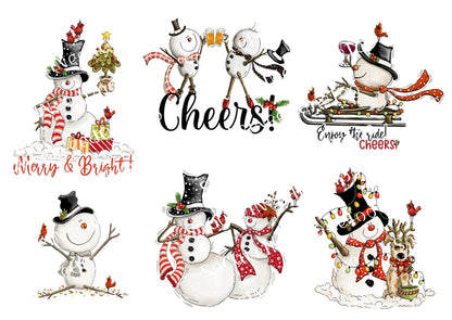 Snowman Cheering Waterslide Decals - SoCuteINeedOneToo