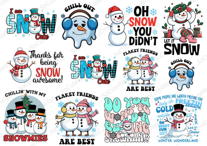 Sarcastic Snowman #1 Waterslide Decals - funny snow pun designs - SoCuteINeedOneToo