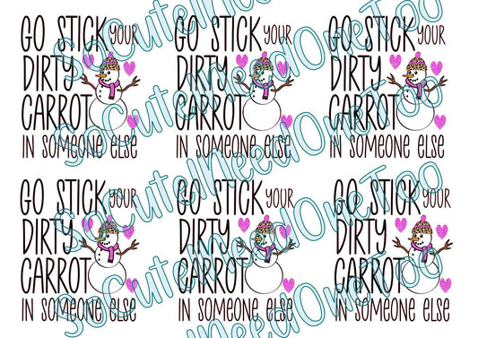 Snowman's Dirty Carrot Waterslide Decals - SoCuteINeedOneToo