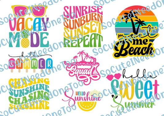Summer Vacation Waterslide Decals - SoCuteINeedOneToo