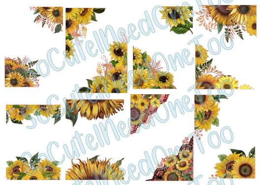 Sunflower Frames #3 Waterslide Decals - SoCuteINeedOneToo