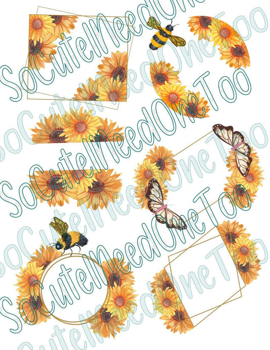 Sunflower Frames Waterslide Decals - SoCuteINeedOneToo