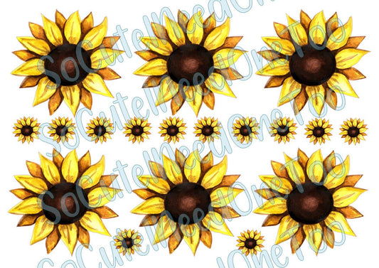 Sunflowers 3.5 in & 2 in FS Decals - SoCuteINeedOneToo