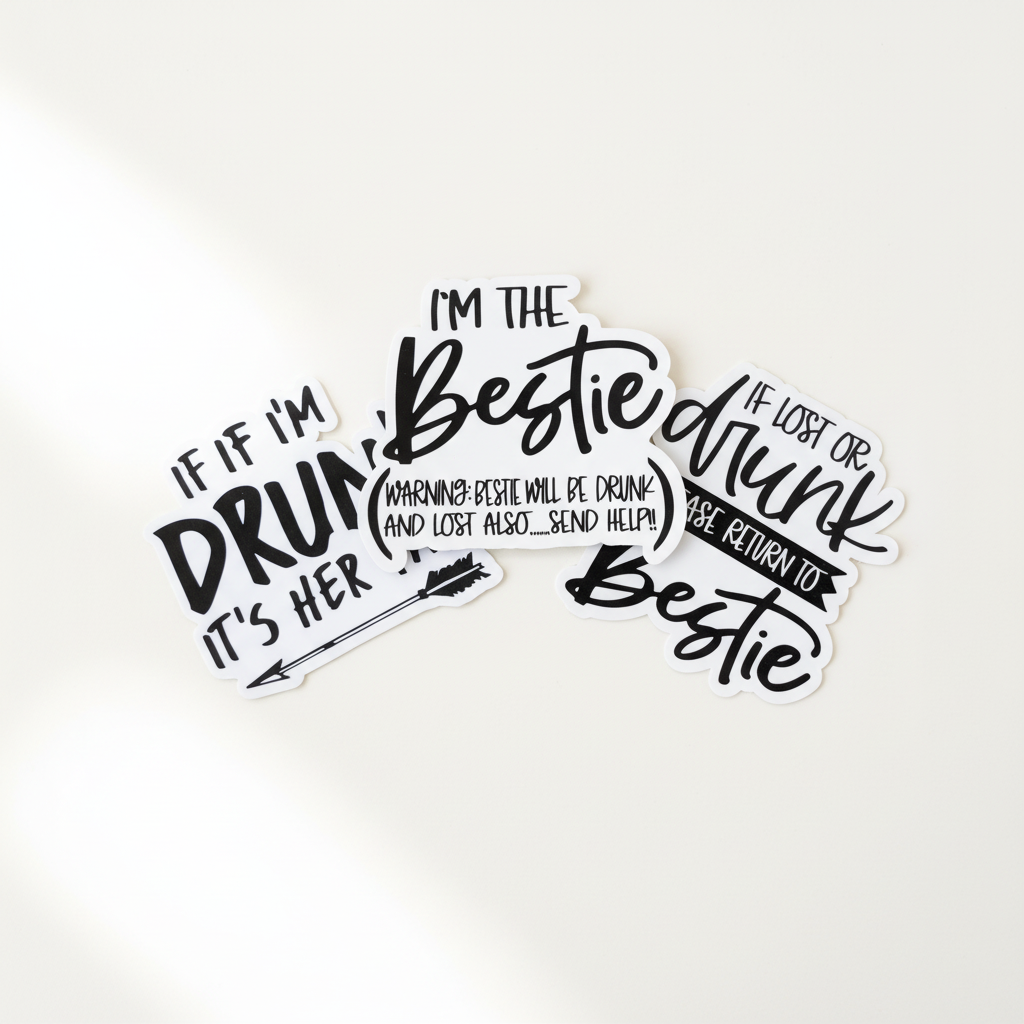 Three-sticker bundle mockup