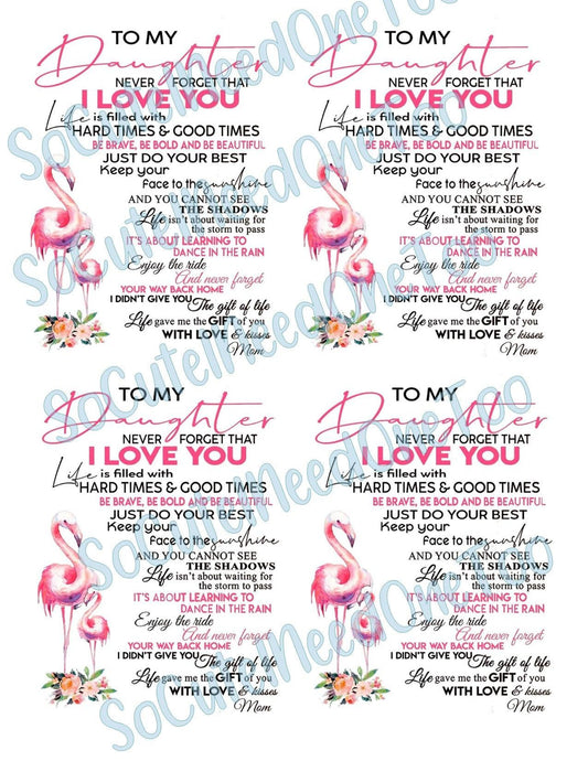 To My Daughters Waterslide Decals - SoCuteINeedOneToo