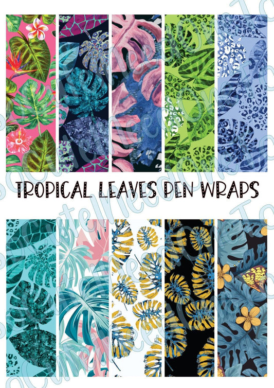 Tropical Leave Pen Wraps - SoCuteINeedOneToo