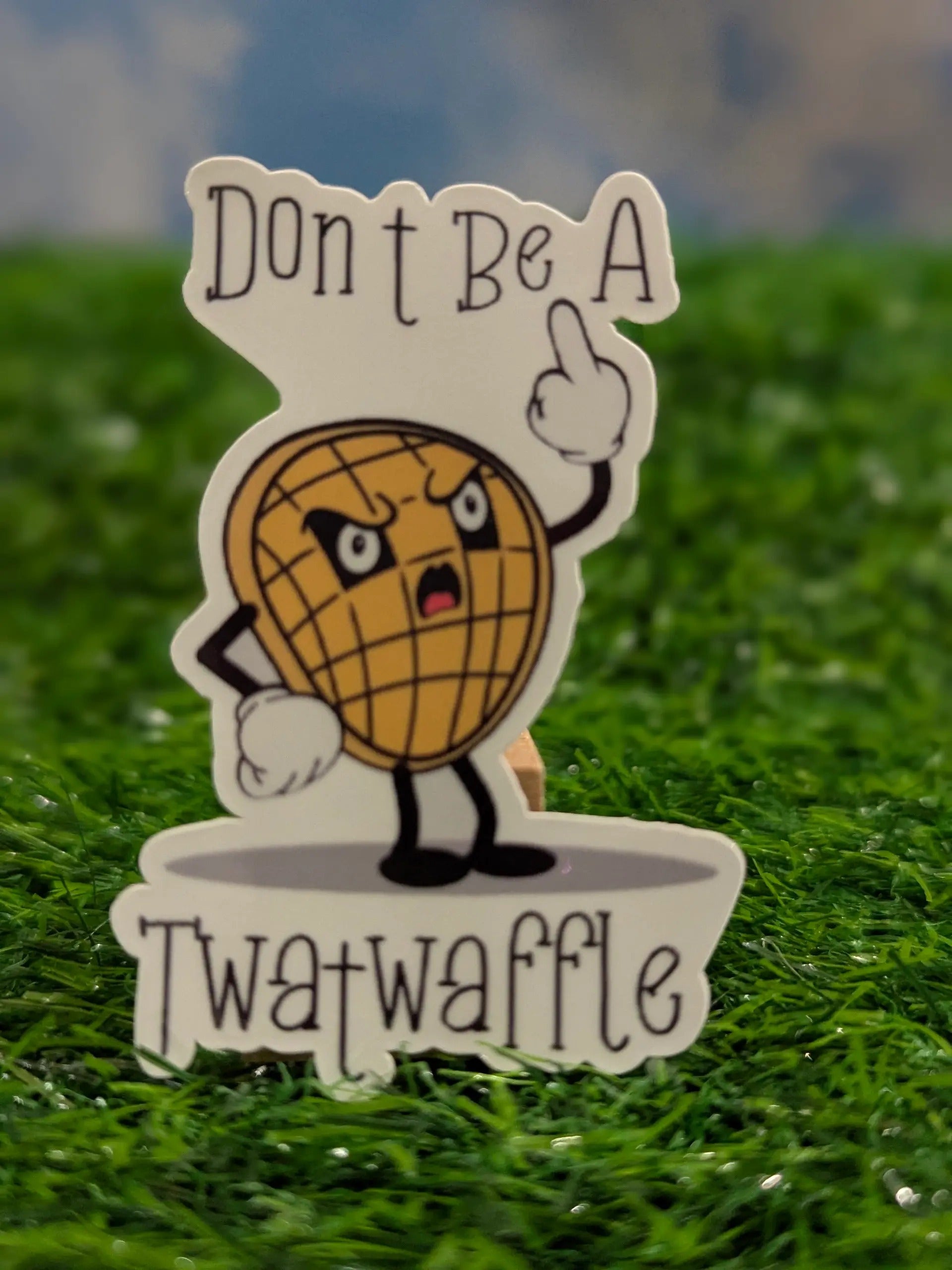Don't Be A Twatwaffle adult humor vinyl sticker - SoCuteINeedOneToo