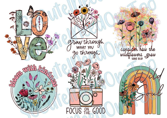 Vintage Wildflowers Waterslide Decals - SoCuteINeedOneToo
