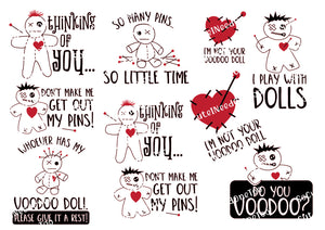 Voodoo - Get My Pins Out Waterslide Decals - SoCuteINeedOneToo