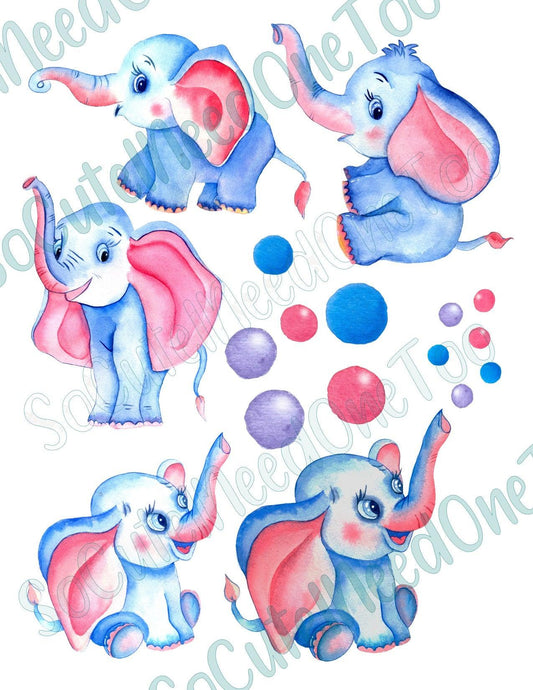 Watercolor Elephants Waterslide Decals - SoCuteINeedOneToo