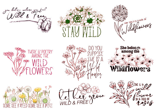 Wild Flowers Waterslide Decals - SoCuteINeedOneToo