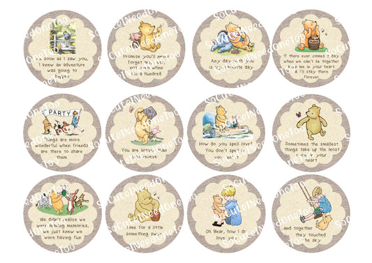 WINNIE QUOTES 2 INCH Waterslide Decals - SoCuteINeedOneToo