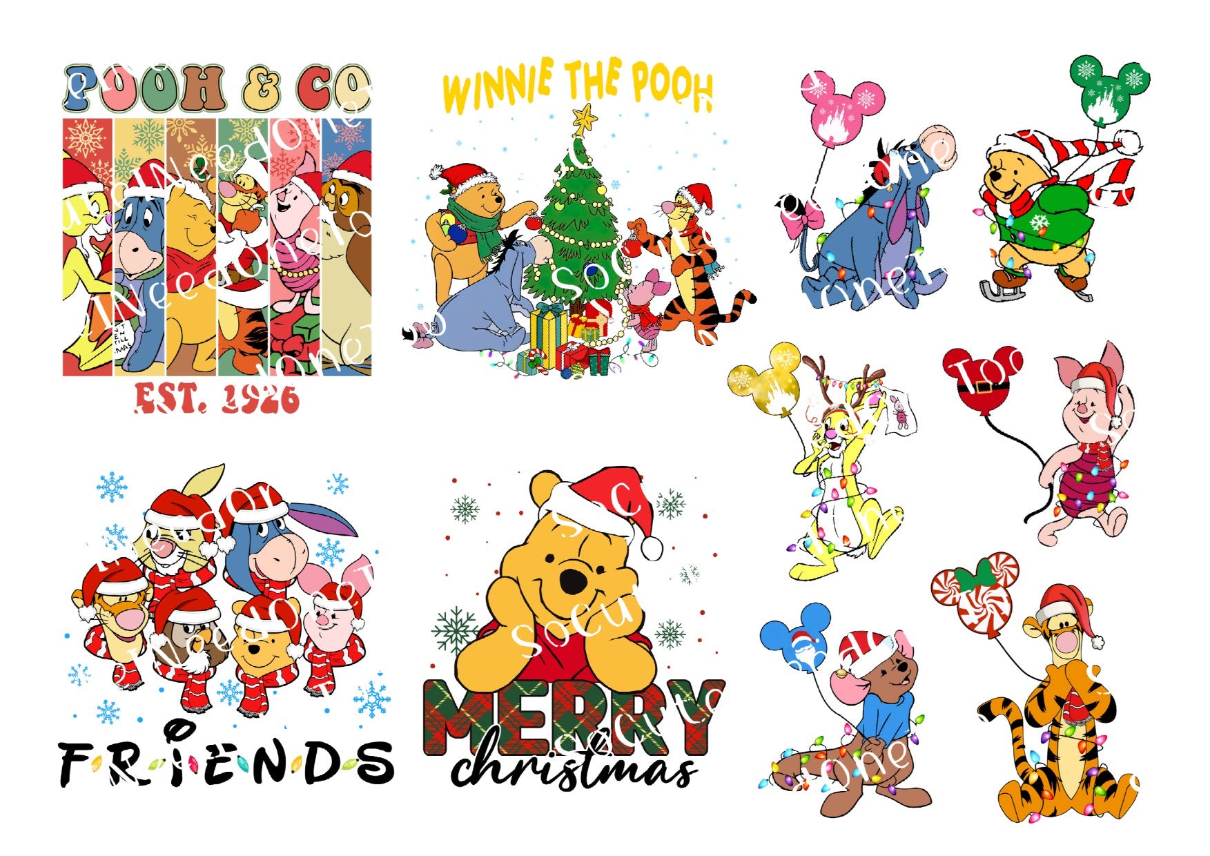 Winnie The Pooh Christmas Waterslides | Fun & Easy-to-Apply | Perfect for Christmas Celebrations - SoCuteINeedOneToo