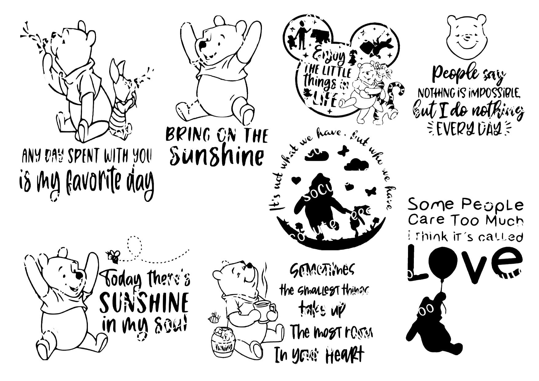 Winnie The Pooh Silhouette Decals - SoCuteINeedOneToo