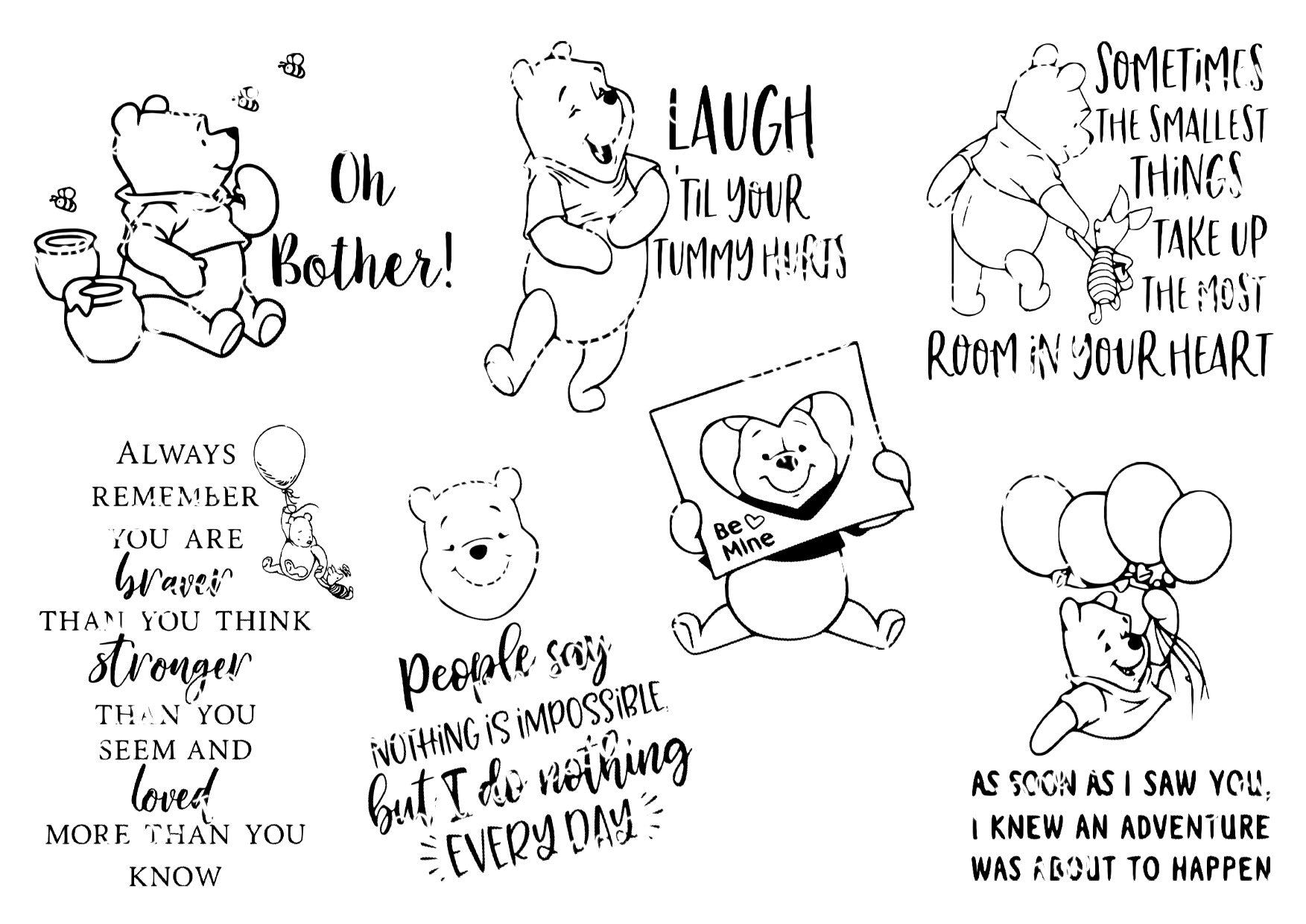 Winnie The Pooh Silhouette Decals - SoCuteINeedOneToo