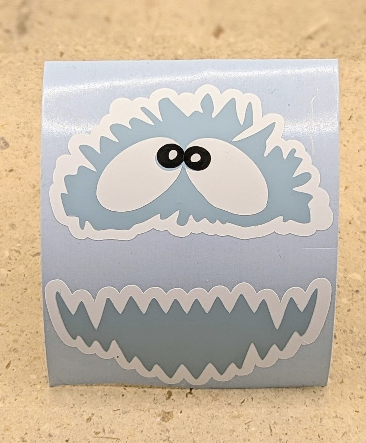 Yeti face vinyl decal ready to apply